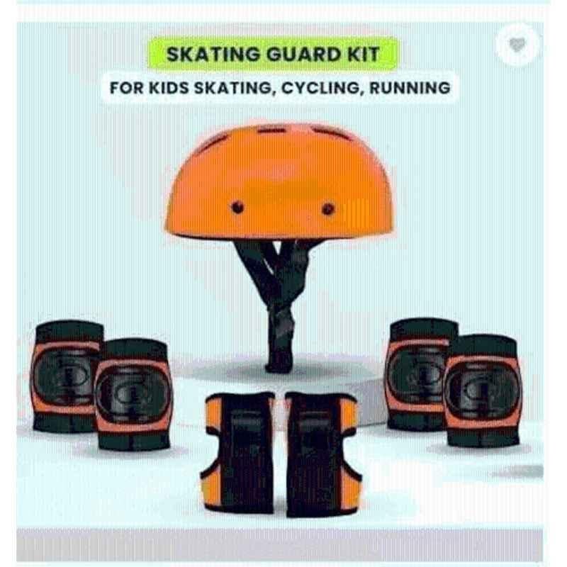 STYRKR Plastic & EVA Foam Orange Skating Kit for Protective Kit (Kids, Beginner) 4-in-1 Protective Kit Set Skating KitKIT-979