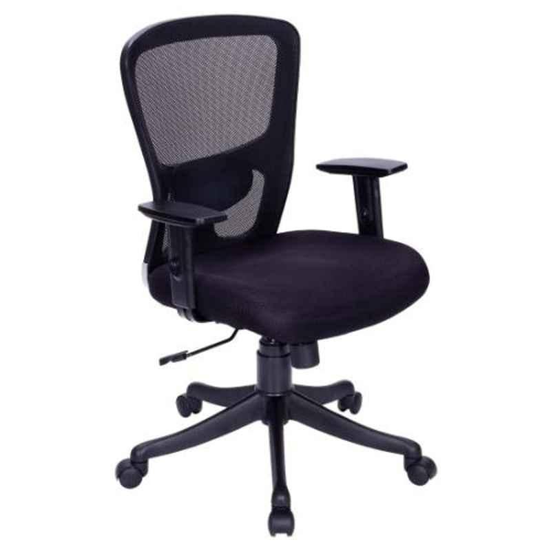 Evok Colt Nylon Black Mid Back Office Chair with PU Pad, FFOFOCMNMTBL69264D