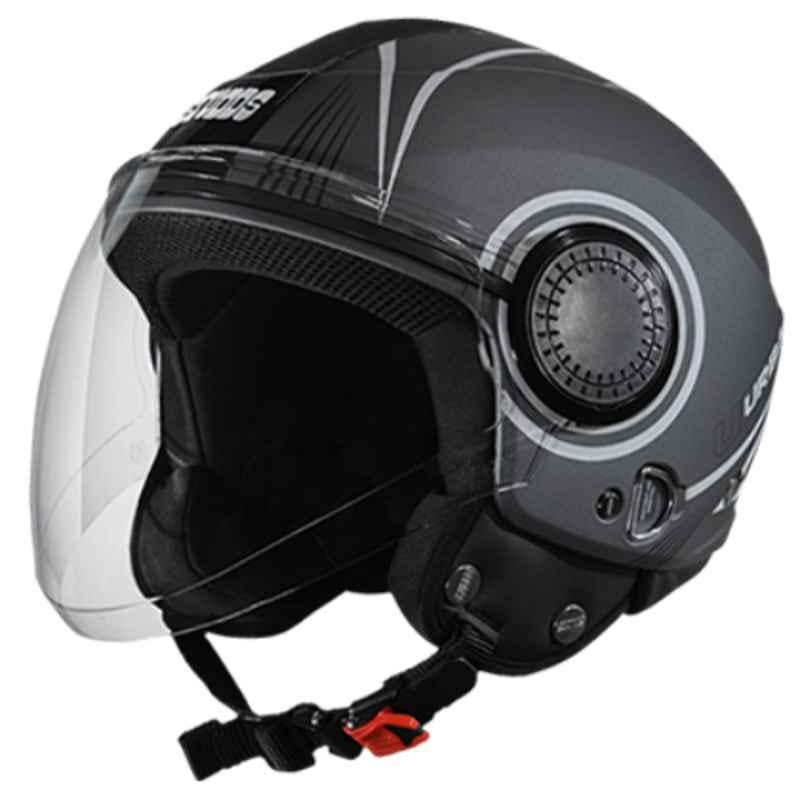 Studds Urban Super D1 Gun Grey Open Face Motorcycle Helmet, Size: L