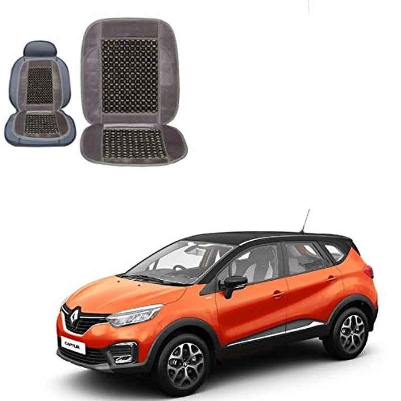 Kozdiko Wooden Bead Seat with Grey Velvet Border for Renault Captur