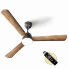 Longway Luminair Max 28W 5 Star Smoke Cedar 3 Blades BLDC Ceiling Fan with Remote Control & LED Light, Sweep: 1200 mm