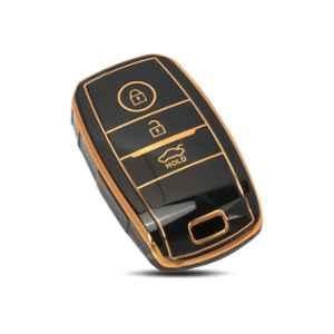 Flymaster Thermoplastic Polyurethane Black TPU Car Key Cover, BLACK-TPURKE-49