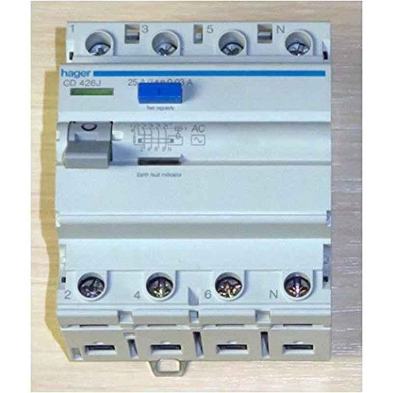 Hager 25A 30mA Earth Leakage Circuit Breaker, CDS425S