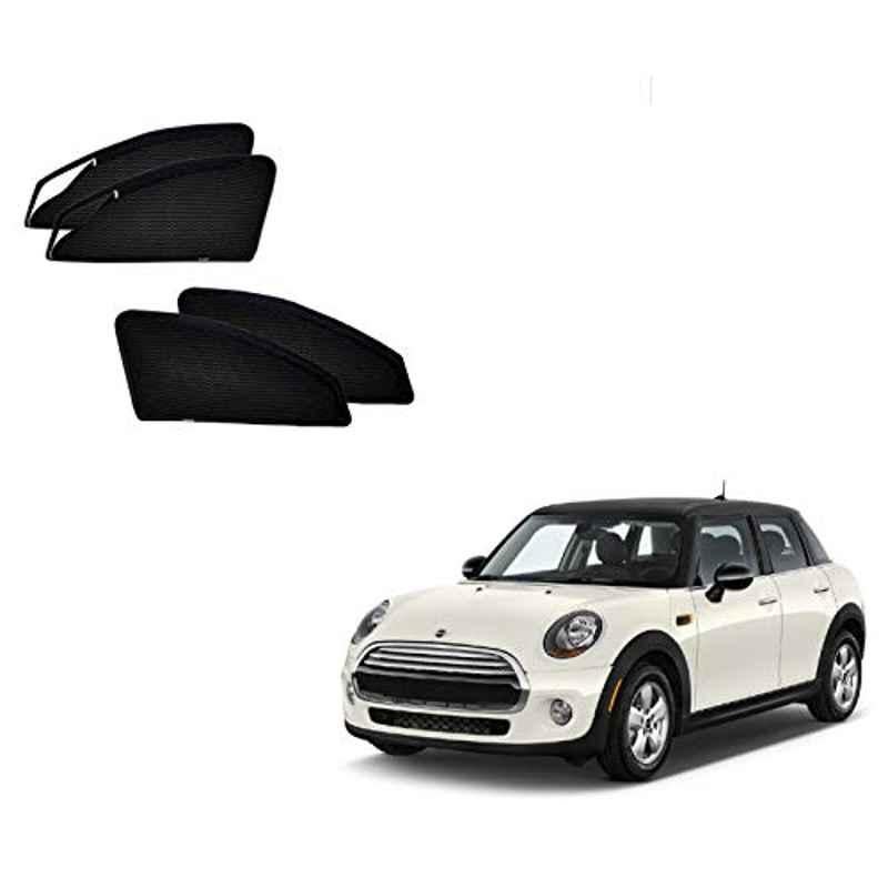 Kozdiko 4 Pcs Polyester Magnetic Zipper Car Sunshade Curtain Set for Mini Cooper