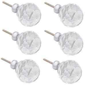 Atom GK002 1.25 inch Clear Crystal Glass Cabinet Door knob (Pack of 6)