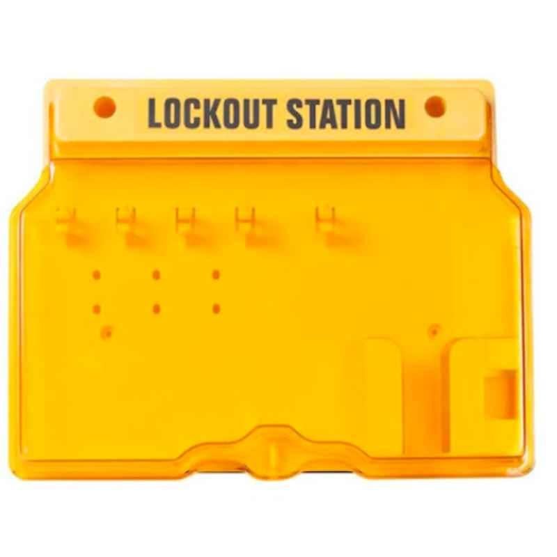 Loto 3320x420x70mm Polycarbonate Yellow Lockout Station with Cover, LS-MST04-EB