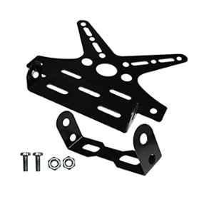 Miwings Motorcycle Bike Number License Plate Frame Adjustable, Tail Tidy Bike Number Plate Aluminum Alloy Holder (Black Tail Tidy)