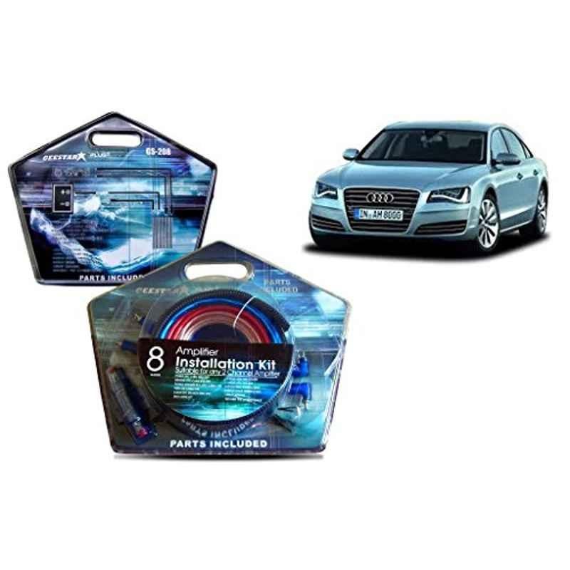 Auto Pearl Geestar Plus 8 Guage 2 Channel Amplifier Full Installation Kit for Audi R8, GS-208