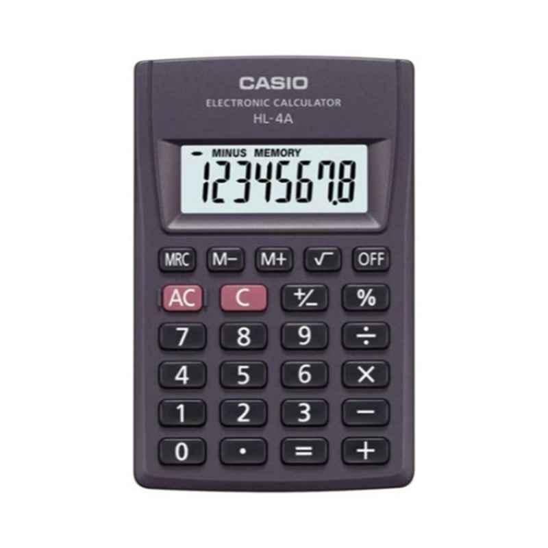 Casio HL4A 87x56x8.8mm Black 8 Digit Basic Calculator