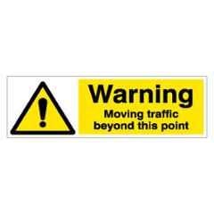 SUNSIGNS 450x150mm Vinyl & ACP Sheet Warning Moving Traffic Beyond this Point Signage, SN0209VNLM3HPIFAL