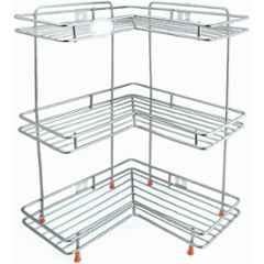 Niskoware Stainless Steel Silver L-Shape Corner Utensil Kitchen Rack