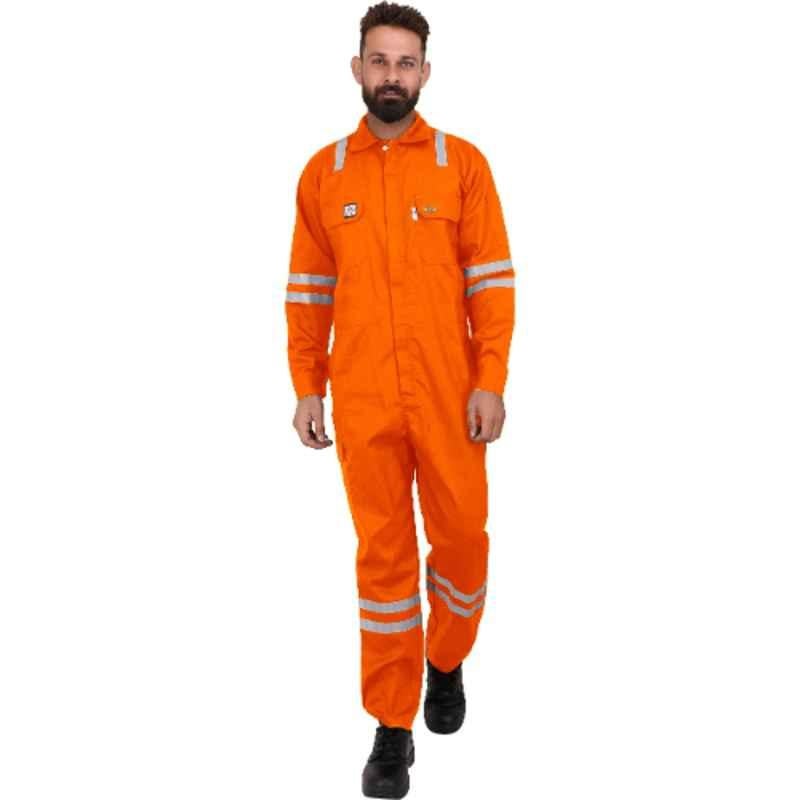 Club Twenty One Workwear Port Flame Cotton Orange FR Pyrovatex Safety Coverall, 3002, Size: M