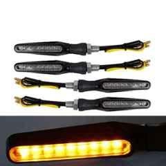 AllExtreme EXTSI4A 4 Pcs 9 LED Amber Bar Style Front Rear Side Fit Turn Signal Indicator Light Set