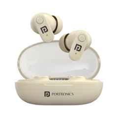 Portronics Harmonics Twins S16 Beige Earbuds with 24hrs Playtime & LED Display, POR 2216