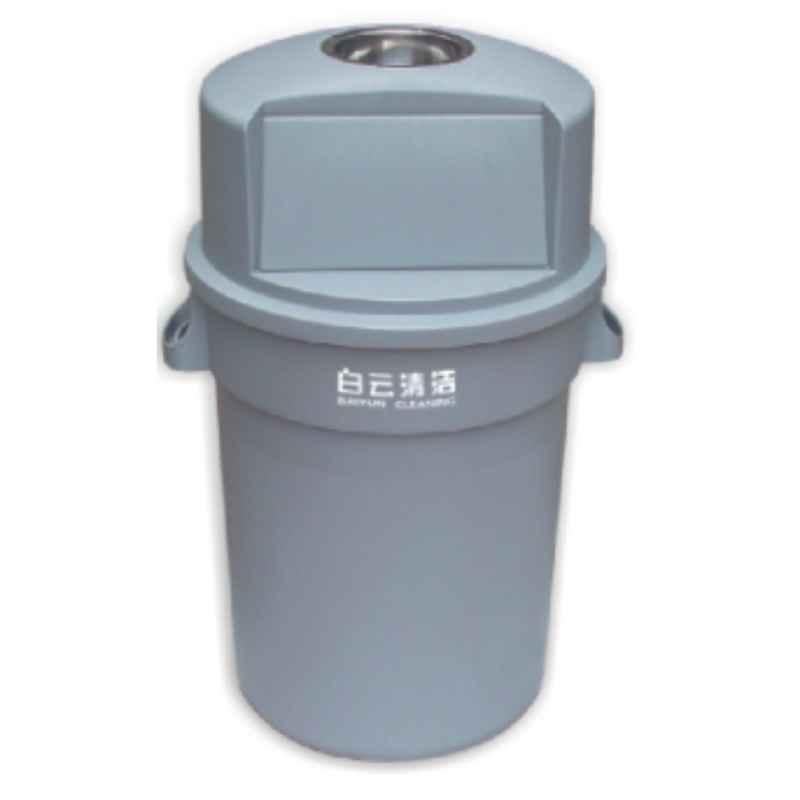Baiyun 63x50x96cm 120L Gray Circular Garbage Can without Wheel Base, AF07517