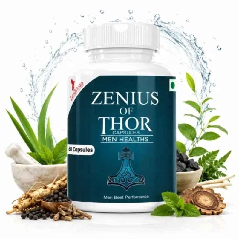 Zenius India 60 Pcs Of Thor Capsule with Shilajit, Kaunch, Catuaba, Salam, Kesar & Keeda Jadi for Reproductive Health & Improves Sperm Quality