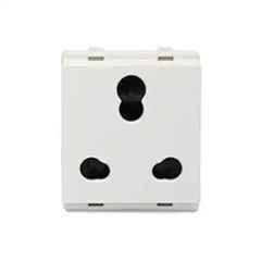 Schneider Electric Livia 10/16A 3 Pin 2P+E Polycarbonate White Socket Outlet with Shutter, P2106_N (Pack of 10)