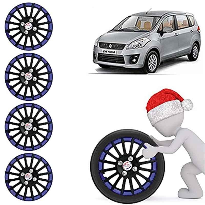 Auto Pearl 4 Pcs 15 inch ABS Black & Blue Car Wheel Cover Set for Maruti Suzuki Ertiga Type1