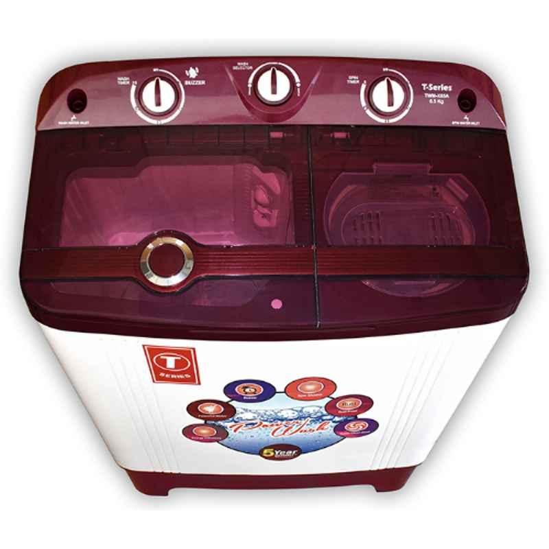 T-Series TWM -X65A 6.5kg Plastic White & Brown Twin Tub Semi Automatic Washing Machine