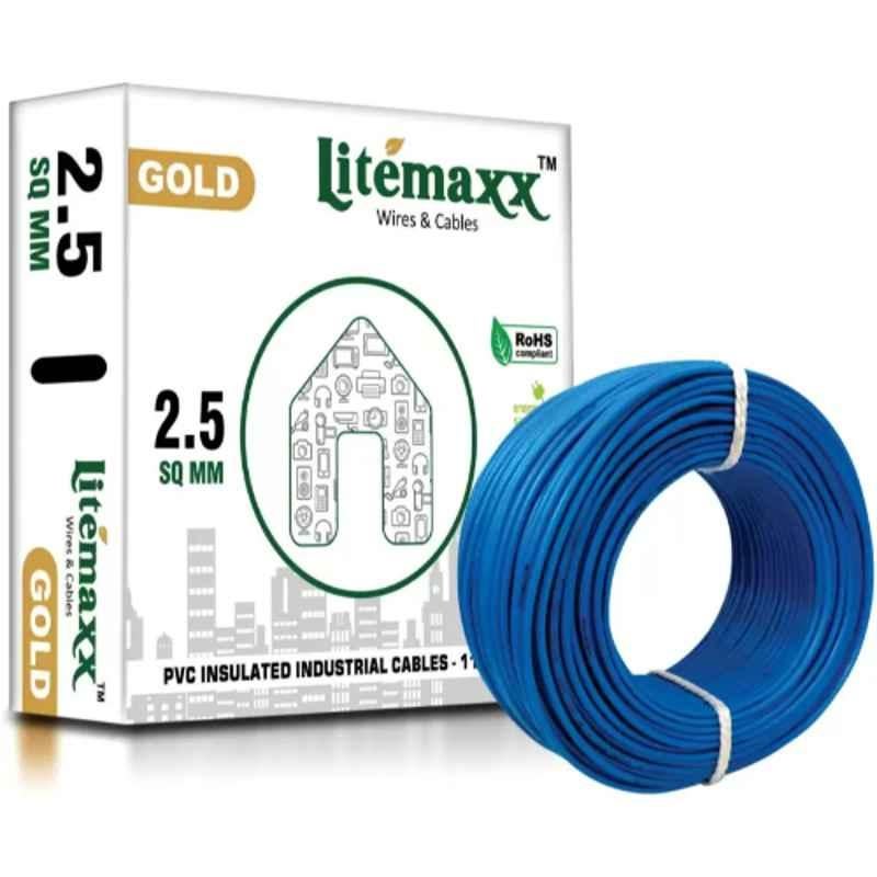 Litemaxx Gold 1.5 Sqmm PVC Blue Housing Wire, Length: 90m