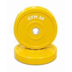 GYM24 Equipment 2 Pcs 20kg Rubber Yellow Bumper Plate Set