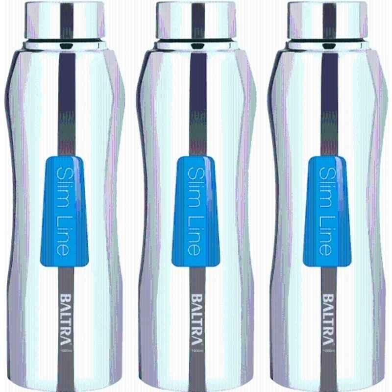Baltra Fogg 1000ml Stainless Steel Silver Water Bottle, BSL-292 (Pack of 3)