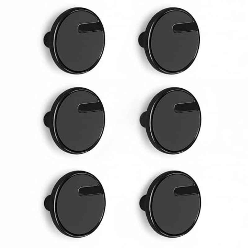 Plantex Knobs for Drawers/Drawer Knobs/Round Knob for Cabinets/Pull-Push Knob for Kitchen/Bedroom/Drawer (Pack of 6) SH-433, DC-Black & Z-Black
