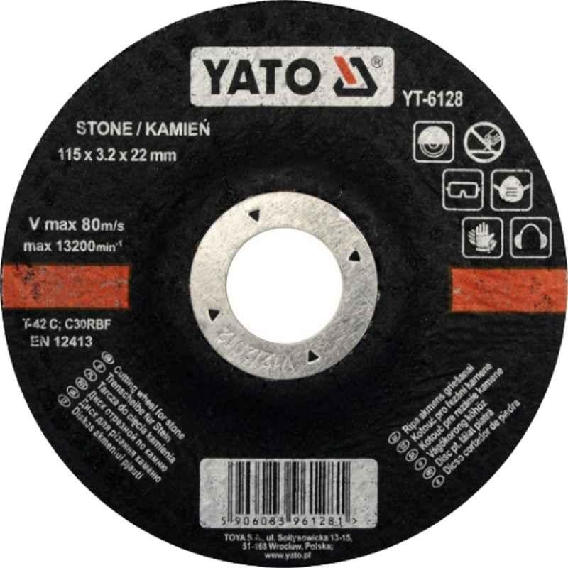 Yato 115x22x3.2mm Depressed Center Stone Cutting Disc, YT-6128