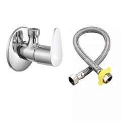 Fastgear 2 Pcs Stainless Steel Silver Chrome Finish Bathroom Faucet Set, FG2354