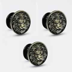 Plantex Lion Face Drawer Knobs | Cabinet Drawers | Pulls Handles Knobs for Wardrobe Kitchen &Cupboard -(Pack of 3) Pcs Brass-Antique