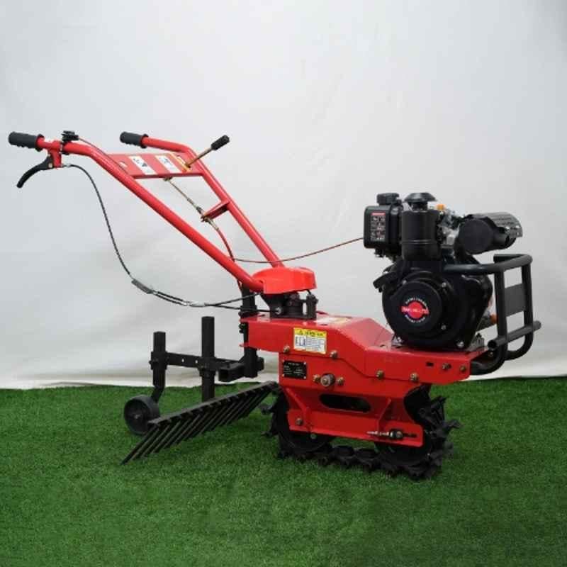 Really 4.82HP 247cc 4 Stroke 150mm Diesel Engine Chain Cultivator with Plough, Hoe, Ridger & Rage Blow Attachement