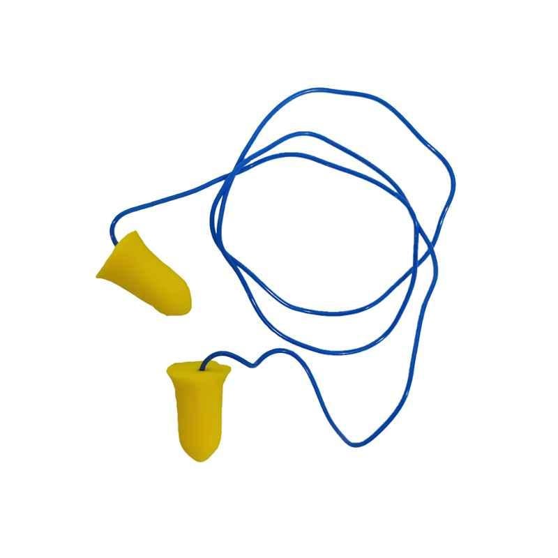 Workman PU Yellow & Blue Ear Plug with Cord, WK EC-1005C ARUM (Pack of 100)
