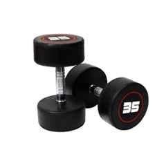 GYM24 Equipment 10kg Rubber Black Professional Bouncer Dumbbell
