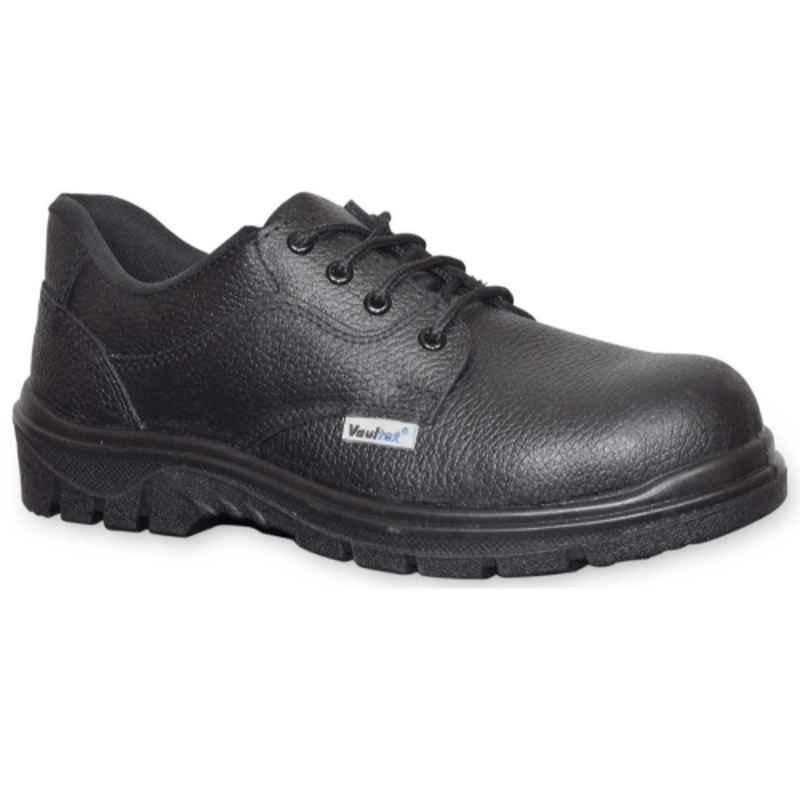 Vaultex TLD Leather Black Safety Shoes, Size: 43