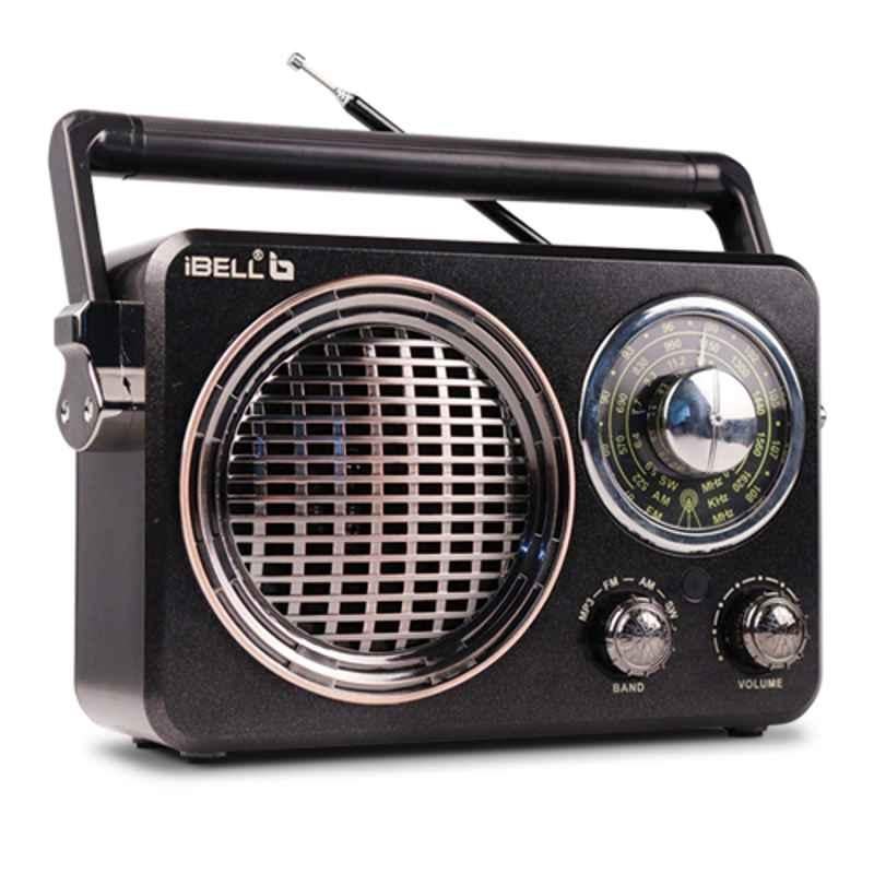 iBELL FM730BT 3 Band Black Portable Bluetooth FM Radio