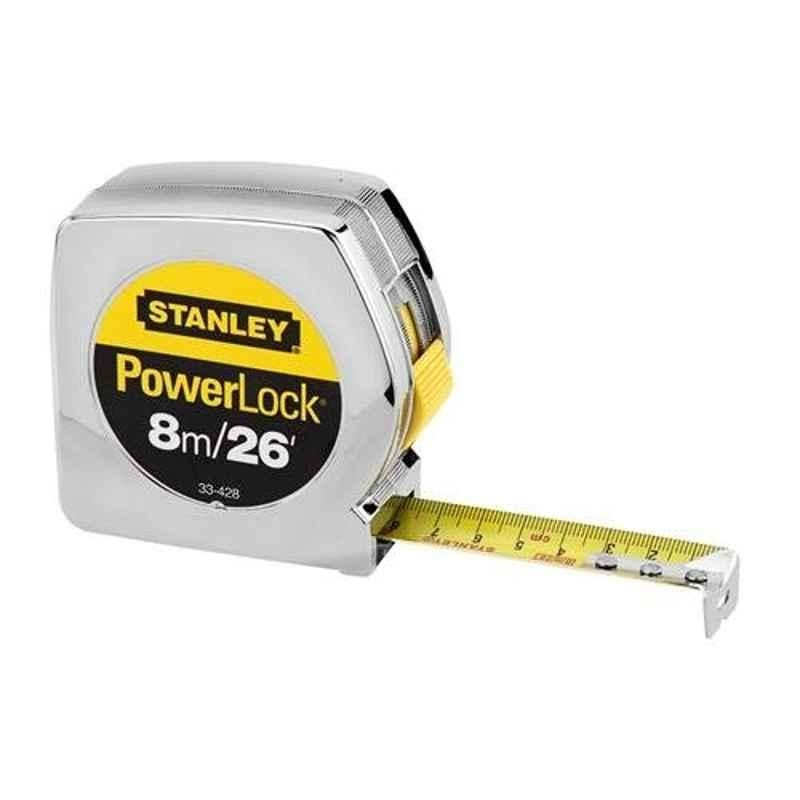 Stanley Powerlock 8m 1 inch Stainless Steel Measuring Tape, 33-428