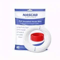 NASCAB 1.5 Sqmm White PVC Insulated Single Core Copper House Wire, NAS005, Length: 90 m