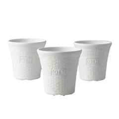OEM 6 inch Plastic White Round Planter, FP-6-WH-P3 (Pack of 3)
