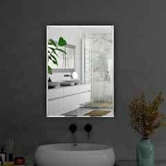 Plantex Frameless Rectangle Mirror for Wall/Mirror with Bevelled Smooth Edges for Bathroom/Dressing Room/Living Room/Bedroom/Entryway 18x12 inch