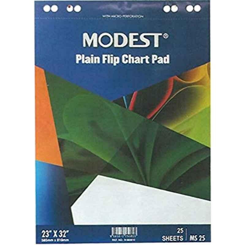 Modest 585x810 mm 25 Sheets White Flip Chart Pad
