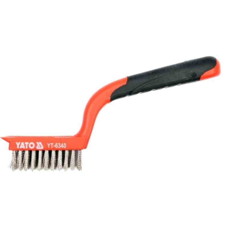 Yato 180mm 5 Rows Stainless Steel Wire Brush with Plastic Handle, YT-6340