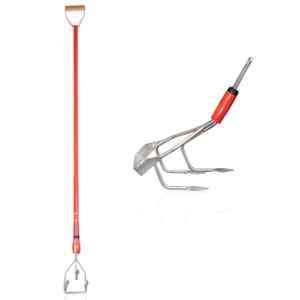 Fieldstar 2 in 1 Manual Hand Weeder with 120cm Heavy Handle & Carbon Steel Blade
