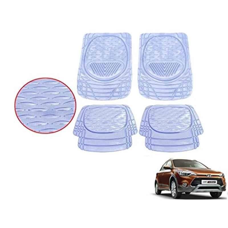 Kozdiko 4 Pcs 6204 PVC & Rubber Clear Car Foot Mat Set for Hyundai I20 Active