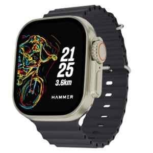 Hammer Active 2.0 Plus 2.1 inch  v5.3 HD Black Bluetooth Calling Smartwatch with Gesture Control