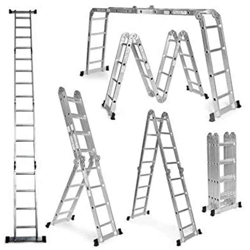 Robustline 4x4ft Aluminium 7 in 1 Multi Purpose Folding Step Scaffold Ladder