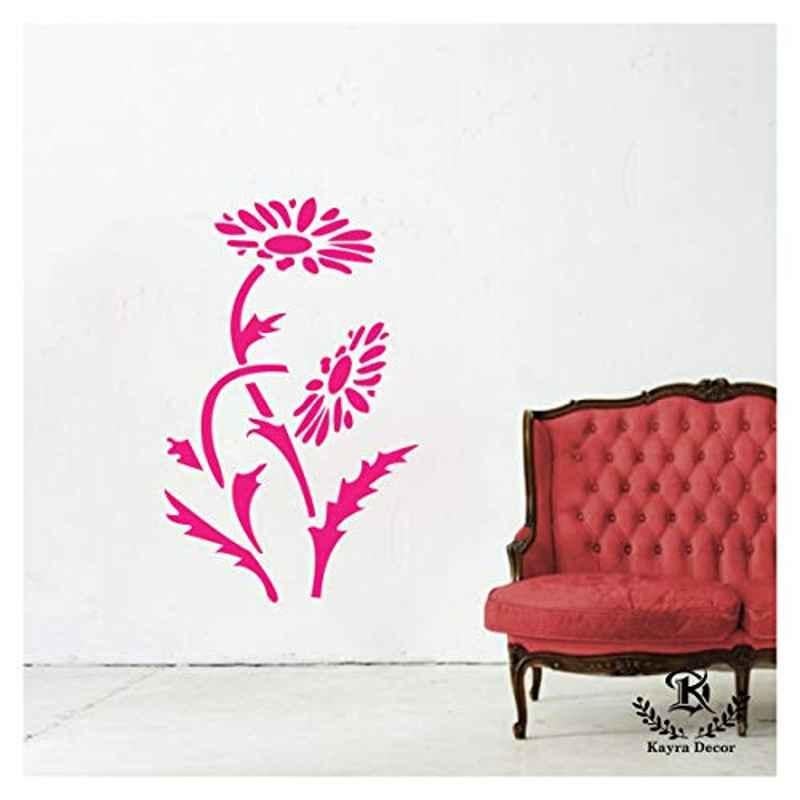 Kayra Decor 16x24 inch PVC Sunflower Wall Design Stencil, KHSNT033