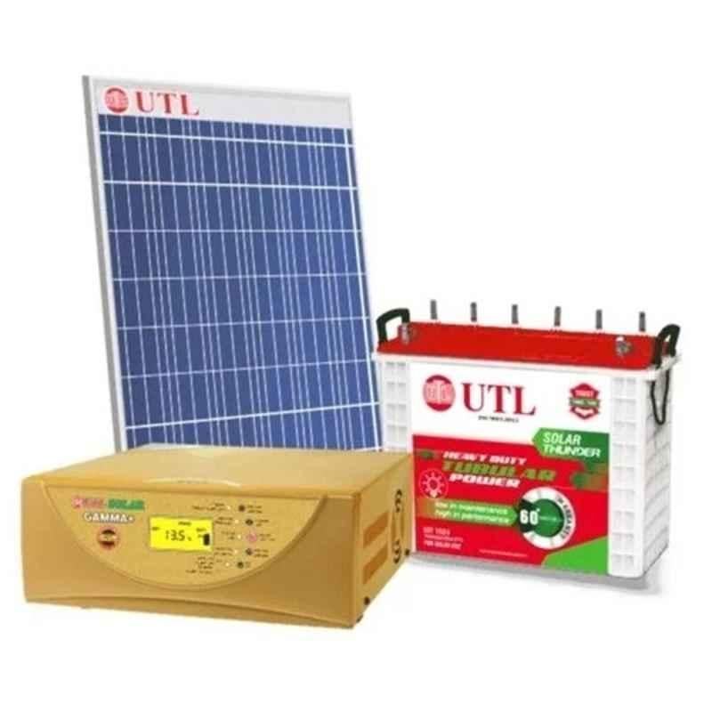 UTL UIT 2036 200Ah/12V Tubular Battery, Gamma Plus 1kVA 12V Pure Sine Wave Solar Inverter & 555W Half Cut Mono PERC 144 Cells Solar Panel Combo