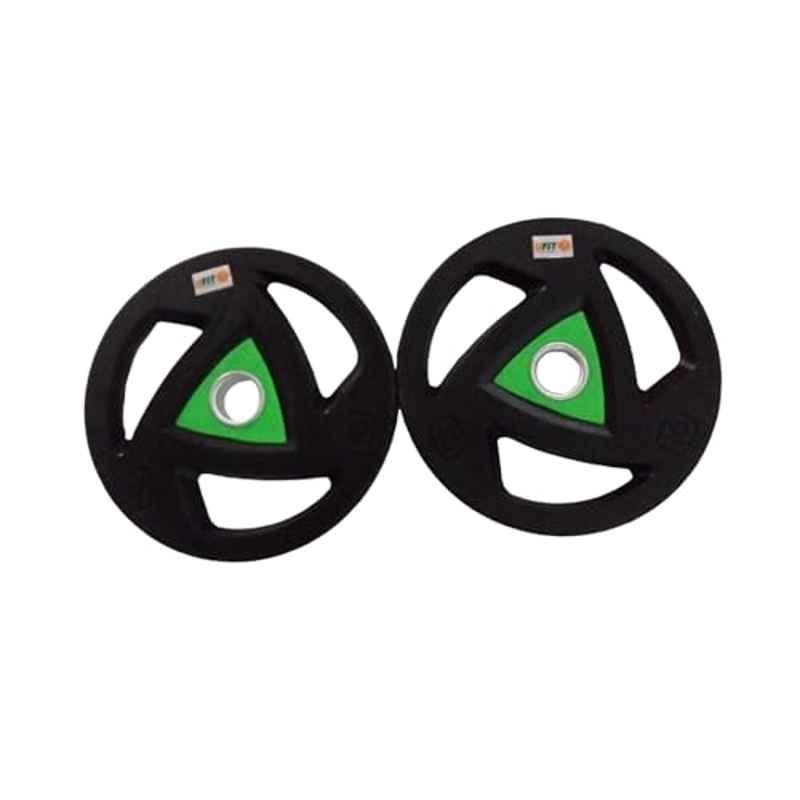 GYM24 Equipment NF-MD 2 Pcs 10kg Rubber Black UFit Olympic Weight Plate Set