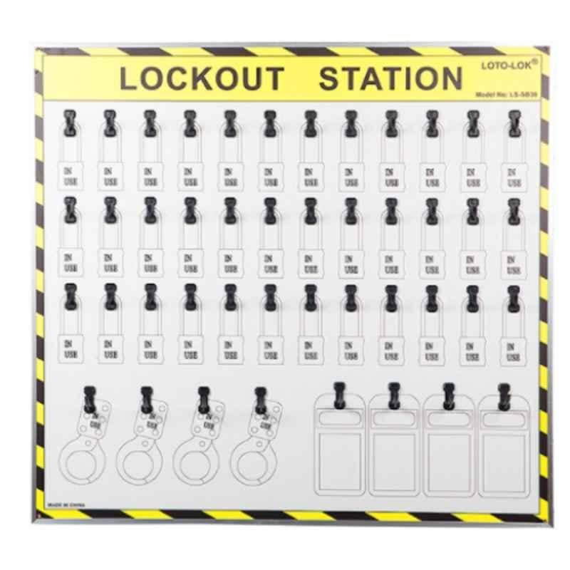 LOTO-LOK 815x755mm Shadow Board Construction Lockout Station with Aluminium Alloy Frame, LS-SB36