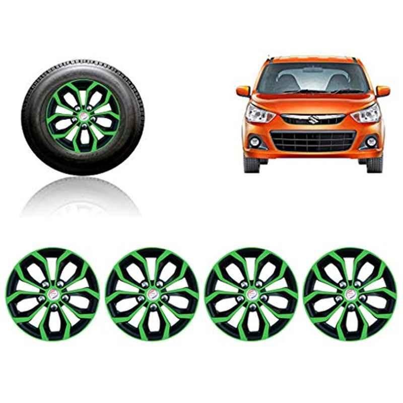 Auto Pearl 4 Pcs 13 inch ABS Green & Black Car Wheel Cover Set for Maruti Suzuki Alto K10 New